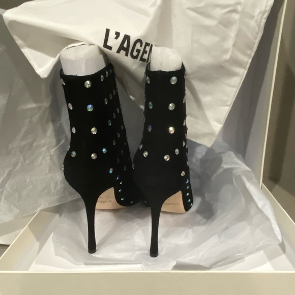 L’AGENCE Mariette Bootie II in BLACK IRIDESCENT - Picture 14 of 16